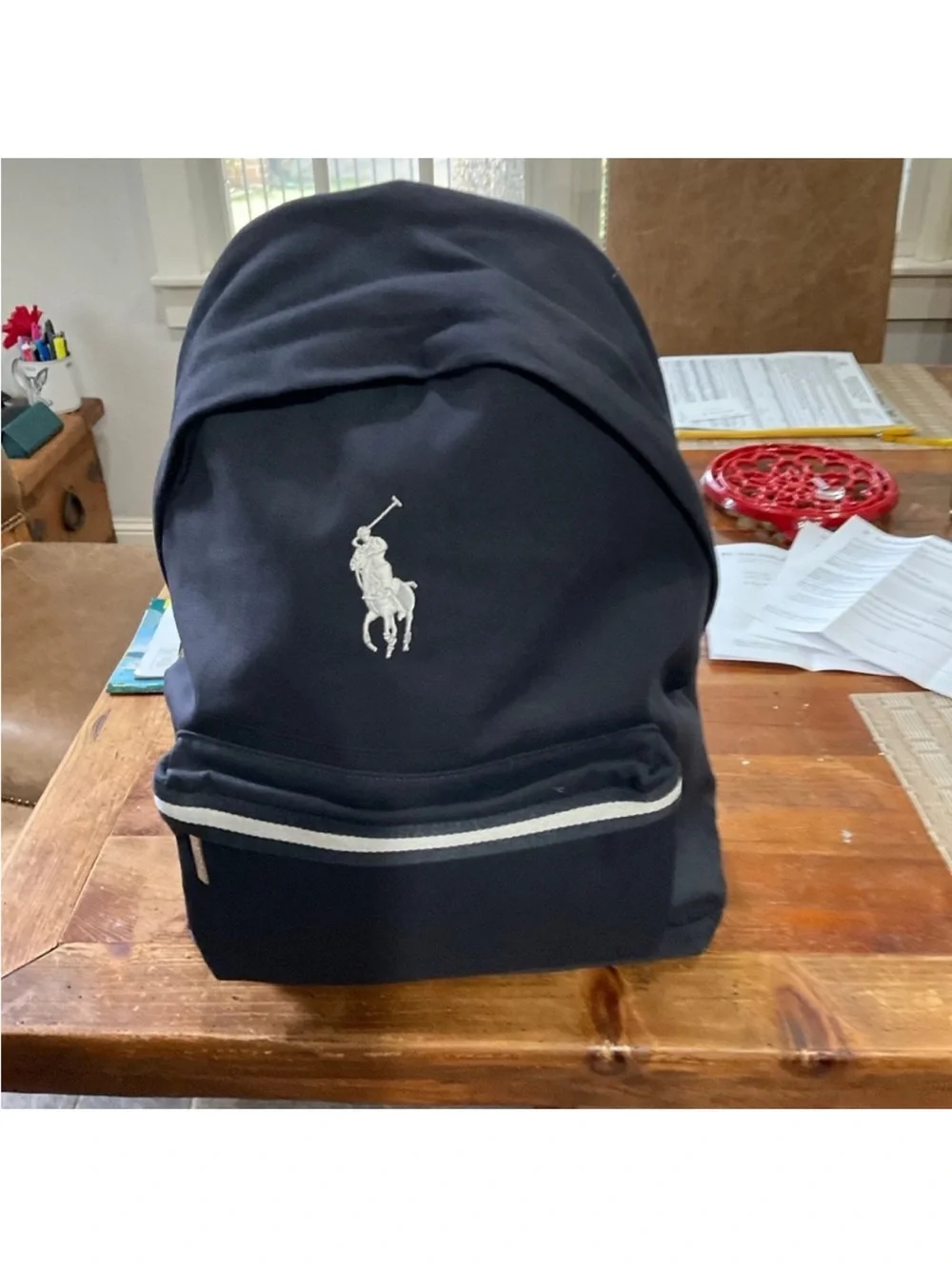 Ralph Lauren Navy and White Polo Backpack & Duffel Set